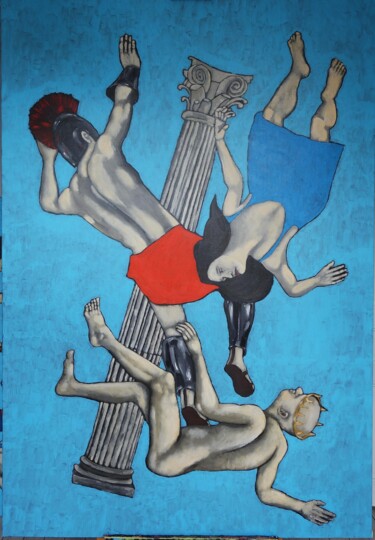 Peinture intitulée "la chute de Rome" par Guillaume Cord, Œuvre d'art originale, Acrylique