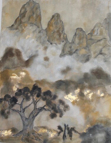 Painting titled "Eden" by Annie Monnerie Goarin, Original Artwork, Metals