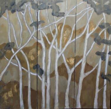 Painting titled "Loin du Paradis" by Annie Monnerie Goarin, Original Artwork, Metals