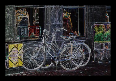 Digitale Kunst getiteld "Amsterdam, Vélos,C1." door Danielle Aspis, Origineel Kunstwerk, Digitale afdruk