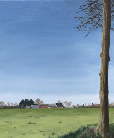 Peinture intitulée "Fontenay sur champs" par Sophie Cousineau, Œuvre d'art originale, Huile Monté sur Châssis en bois
