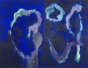 제목이 "Sensation Bleue"인 미술작품 Bernard Bonnet로, 원작, 기름