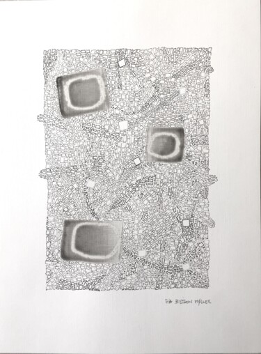 图画 标题为“URBS V” 由Pierre Bastaroli, 原创艺术品, 标记