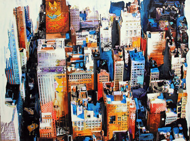 Collages titled "Time city" by Nathalie Lemaitre, Original Artwork, Collages