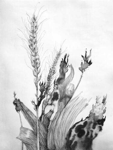 Drawing titled "Le poids des Yeux #…" by Florian Sông Nguyễn, Original Artwork, Ink