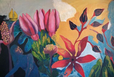 Peinture intitulée "Shelter 1" par Delphine Epron, Œuvre d'art originale, Acrylique