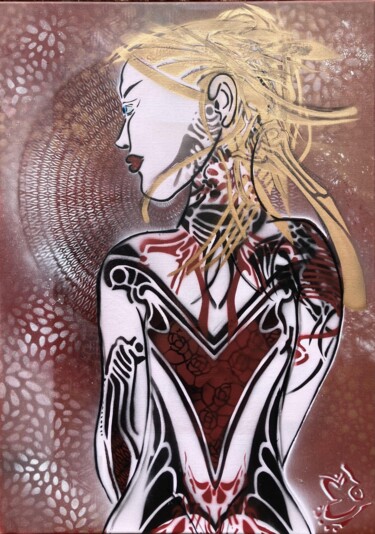 绘画 标题为“Tattoo Girl” 由Esprit Graff, 原创艺术品, 丙烯