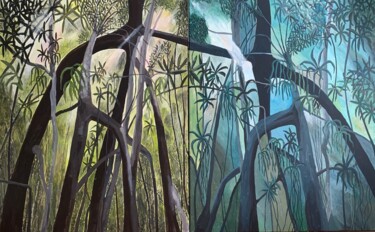 Schilderij getiteld "forêt vierge" door Olivier Morel Pellen, Origineel Kunstwerk, Acryl