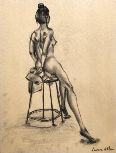 Dessin intitulée "La Simplicité" par Laurène Hillion, Œuvre d'art originale, Fusain