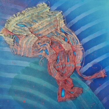 Textile Art titled "Emporté par le flux" by Jean-Roch Klethi, Original Artwork, Acrylic