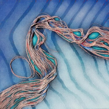 Textielkunst getiteld "Ondée" door Jean-Roch Klethi, Origineel Kunstwerk, Acryl