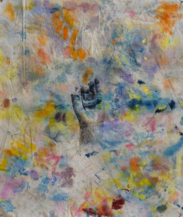 Painting titled "Main avec le pouce…" by Romain Bernini, Original Artwork, Acrylic