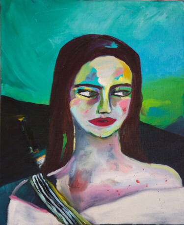 Painting titled "Judith" by Alice Grenier Nebout, Original Artwork, Oil