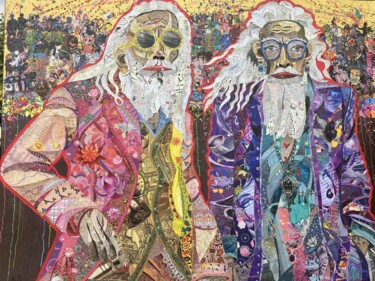 "The Wiser" Collages titled ""The Wiser"" by Moira Mcainsh, Original Artwork, Collages Mounted on Wood Stretcher frame
