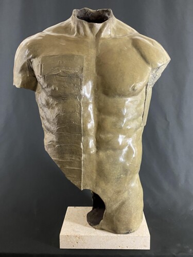Sculpture titled "Torse Spartiate " by Jean Gabriel Mondié, Original Artwork, Bronze