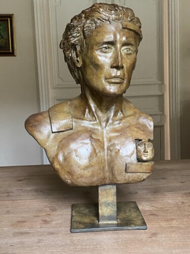 Sculpture titled "Hélios : Buste" by Jean Gabriel Mondié, Original Artwork, Bronze