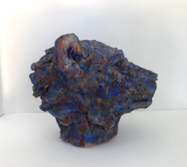 Skulptur mit dem Titel "Le grand féllin" von Dominique Ganiage, Original-Kunstwerk, Ton