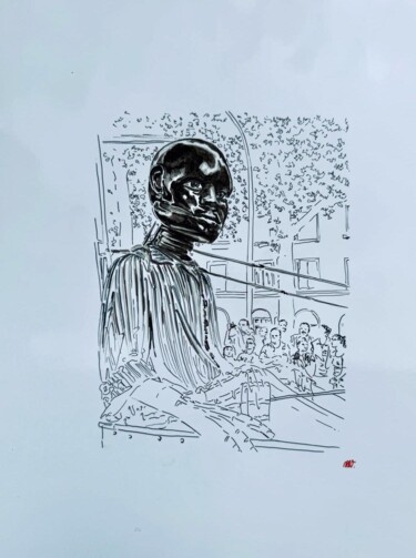 Drawing titled "Défilé Royale Delux…" by Bdv, Original Artwork, Textile fiber