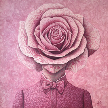 Pink Dreams Malarstwo zatytułowany „Pink Dreams” autorstwa Ganna Alyousif, Oryginalna praca, Akryl Zamontowany na Drewniana rama noszy