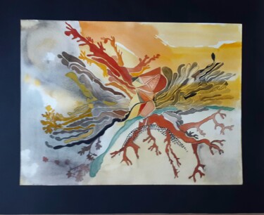 Peinture intitulée "corail " par Garonne Garonne, Œuvre d'art originale, Aquarelle