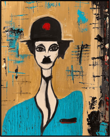 Peinture intitulée "LA FLEUR AU CHAPEAU" par Isabelle Taieb Nicolaï, Œuvre d'art originale, Acrylique