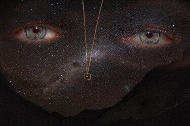 拼贴 标题为“yeux dans l'espace” 由Laure Bagnaud, 原创艺术品, 拼贴