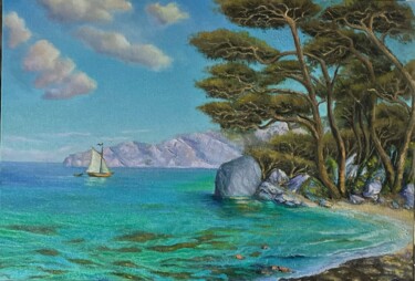 Peinture intitulée "d’azure et de turqu…" par Nicolas Dupuy, Œuvre d'art originale, Huile