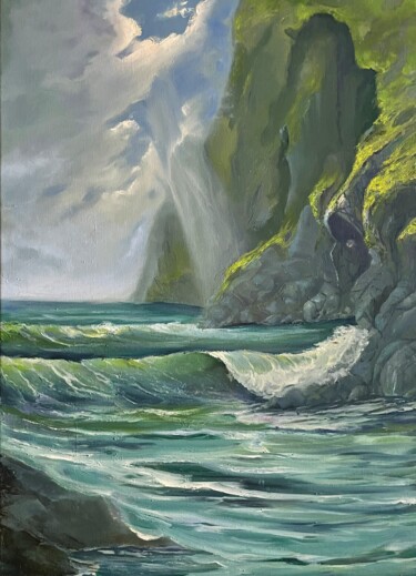 Peinture intitulée "loin du monde" par Nicolas Dupuy, Œuvre d'art originale, Tissu
