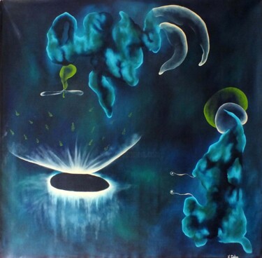 Painting titled "Bal Baryonique_Luci…" by Lucie Duban, Original Artwork, Oil