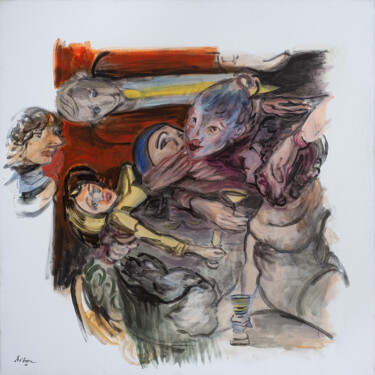 제목이 "La fête de Greta"인 미술작품 Roberto Rébora로, 원작, 기름