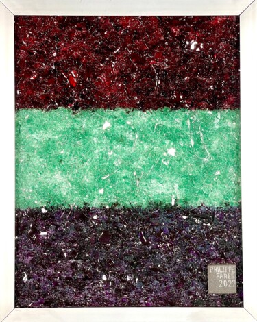 Peinture intitulée "BANDES PASSANTES " par Philippe Fares, Œuvre d'art originale, Verre