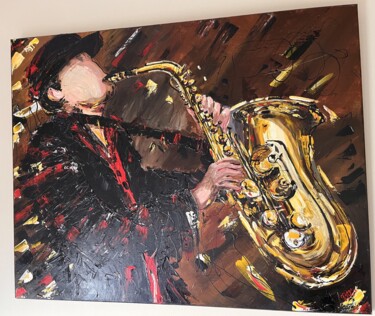 Peinture intitulée "Le saxophoniste" par Bdv, Œuvre d'art originale, Acrylique