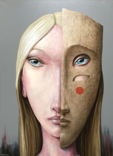 绘画 标题为“Mask V” 由Fabien Delaube, 原创艺术品, 油