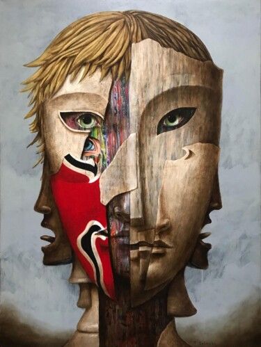Painting titled "Priam" by Fabien Delaube, Original Artwork, Oil