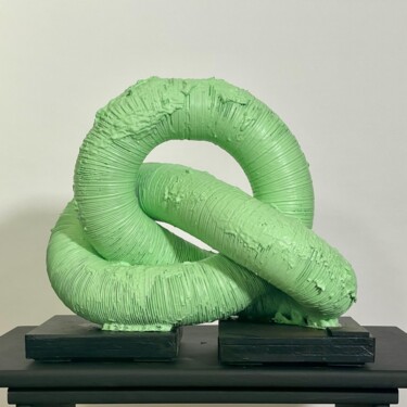Rzeźba zatytułowany „GREEN TUBULAR KNOT” autorstwa Philippe Fares, Oryginalna praca, Akryl
