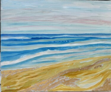 Malerei mit dem Titel "Les sables d'or" von Pierre Willaume, Original-Kunstwerk, Öl Auf Keilrahmen aus Holz montiert