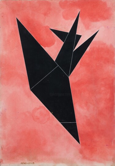 Painting titled "Sans titre" by Emanuel  Proweller, Original Artwork, Gouache