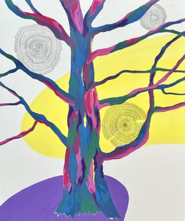 Peinture intitulée "L'accueil" par Cécile White, Œuvre d'art originale, Acrylique Monté sur Châssis en bois