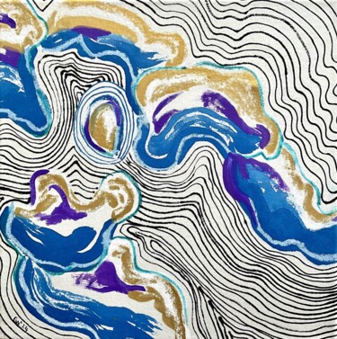 "Archipel" başlıklı Resim Cécile White tarafından, Orijinal sanat, Akrilik Ahşap Sedye çerçevesi üzerine monte edilmiş