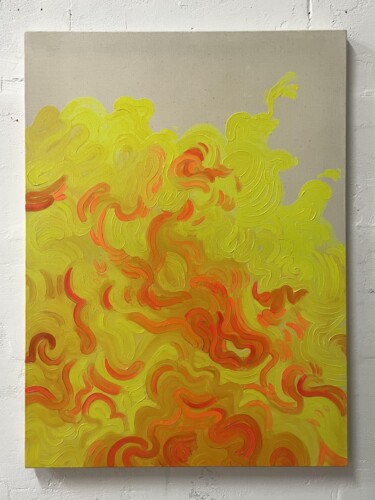绘画 标题为“Jaune fluo” 由Brice Mantovani, 原创艺术品, 油 安装在木质担架架上