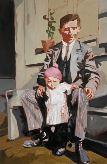 Pittura intitolato "papa pierre" da Brice Mantovani, Opera d'arte originale, Olio Montato su Telaio per barella in legno