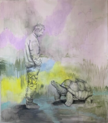 Painting titled "Looking At Tomorrow…" by Romain Bernini, Original Artwork, Oil