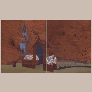 Schilderij getiteld "Serres " door Lucie Postel, Origineel Kunstwerk, Olie