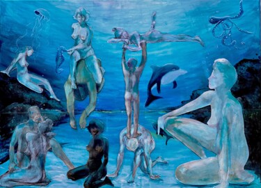 Коллажи под названием "Ballet nautique" - Anita Bauer, Подлинное произведение искусства, Акрил