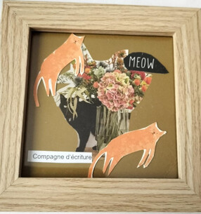 Collages titled "FELINE" by Lielie Sellier, Original Artwork, Collages