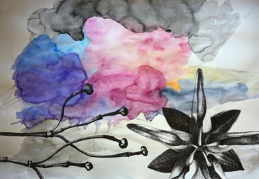 Dessin intitulée "Série "Entre Chien…" par Delphine Epron, Œuvre d'art originale, Aquarelle