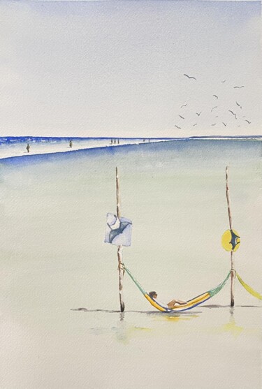 Peinture intitulée "Zen" par Gabrielle, Œuvre d'art originale, Aquarelle