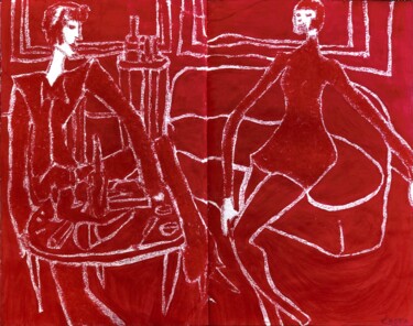 图画 标题为“Un dernier verre de…” 由Costa Brouard, 原创艺术品, 水粉