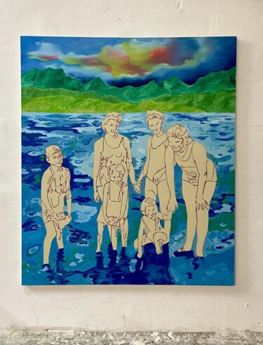 Pittura intitolato "Écocide" da Brice Mantovani, Opera d'arte originale, Olio Montato su Telaio per barella in legno