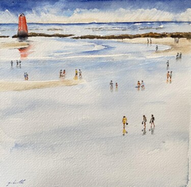 Peinture intitulée "Locquirec" par Gabrielle, Œuvre d'art originale, Aquarelle